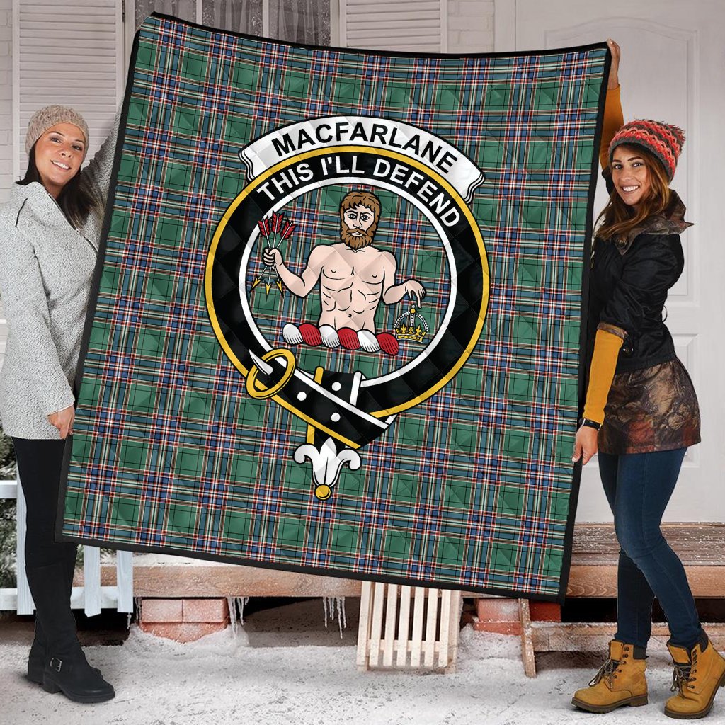 MacFarlane Hunting Ancient Tartan Crest Quilt