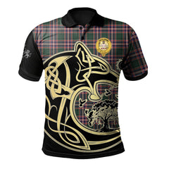 MacFarlane Hunting Modern Tartan Polo Shirt Viking Wolf
