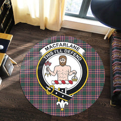 MacFarlane Hunting Modern Tartan Crest Round Rug