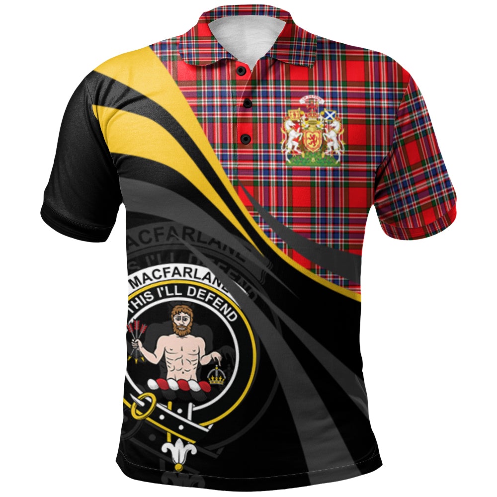 MacFarlane Modern Tartan Polo Shirt - Royal Coat Of Arms Style