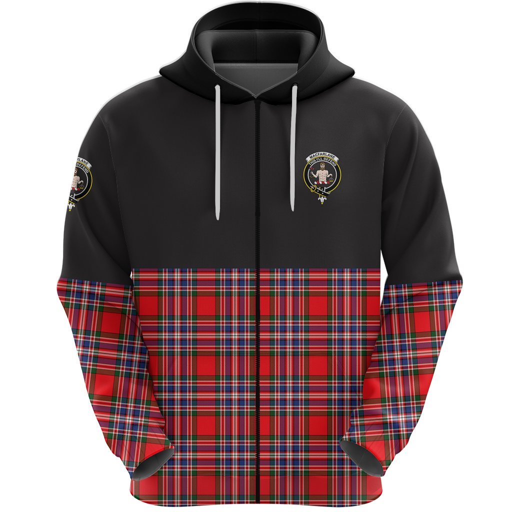 MacFarlane Modern Clan Half Of Tartan Zipper Hoodie