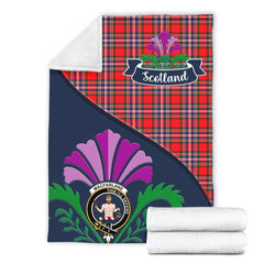 MacFarlane Tartan Crest Premium Blanket - Thistle Style