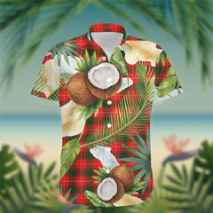 MacFie (of Dreghorn) Tartan Hawaiian Shirt Hibiscus, Coconut, Parrot, Pineapple - Tropical Garden Shirt