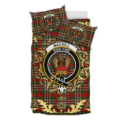 MacGill Tartan Crest Bedding Set - Golden Thistle Style