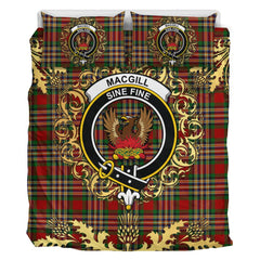 MacGill Tartan Crest Bedding Set - Golden Thistle Style