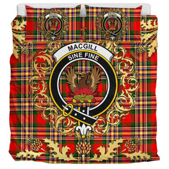 MacGill Modern Tartan Crest Bedding Set - Golden Thistle Style