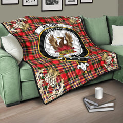 MacGill Modern Tartan Crest Premium Quilt - Gold Thistle Style