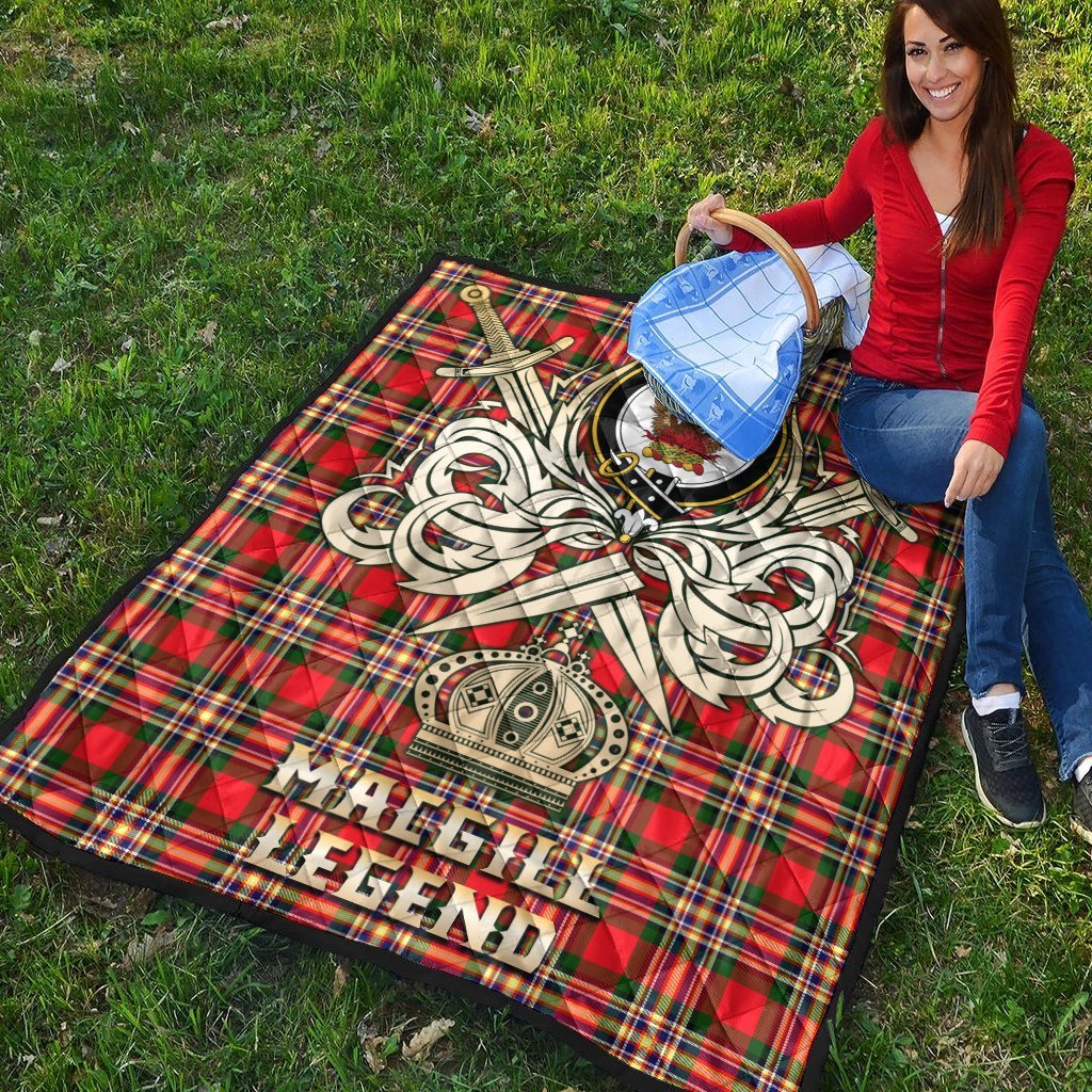 MacGill Modern Tartan Crest Legend Gold Royal Premium Quilt