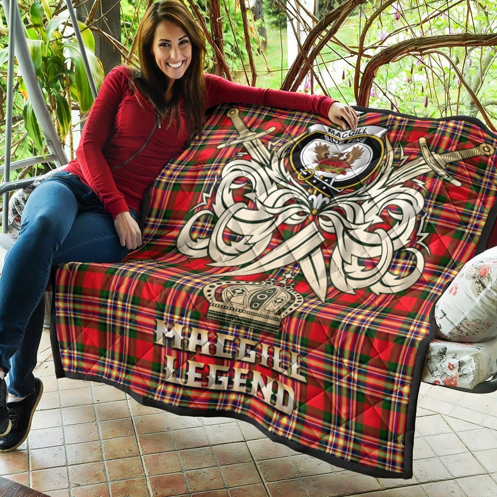 MacGill Modern Tartan Crest Legend Gold Royal Premium Quilt