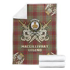 MacGillivray Hunting Ancient Tartan Gold Courage Symbol Blanket