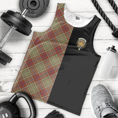 MacGillivray Hunting Ancient Tartan Crest Men's Tank Top - Cross Style
