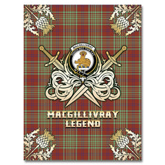 MacGillivray Hunting Ancient Tartan Gold Courage Symbol Blanket