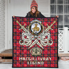 MacGillivray Modern Tartan Crest Legend Gold Royal Premium Quilt