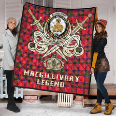 MacGillivray Modern Tartan Crest Legend Gold Royal Premium Quilt