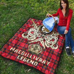 MacGillivray Modern Tartan Crest Legend Gold Royal Premium Quilt