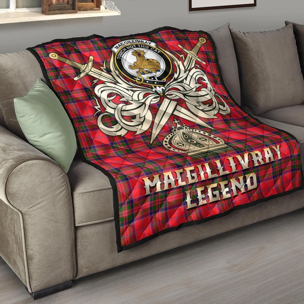 MacGillivray Modern Tartan Crest Legend Gold Royal Premium Quilt