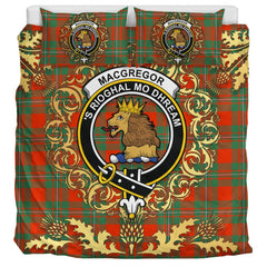 MacGregor Ancient Tartan Crest Bedding Set - Golden Thistle Style