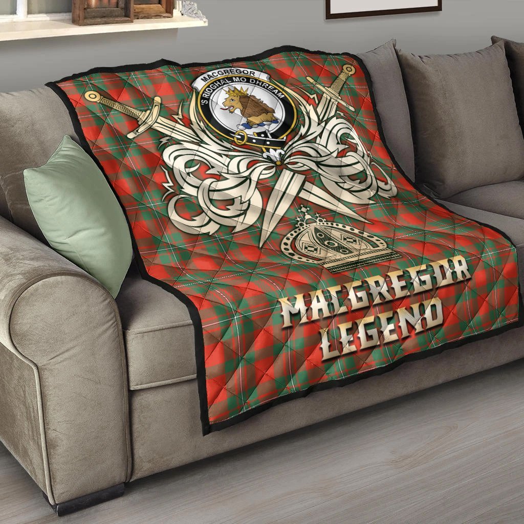 MacGregor Ancient Tartan Crest Legend Gold Royal Premium Quilt