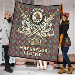 MacGregor Hunting Ancient Tartan Crest Legend Gold Royal Premium Quilt