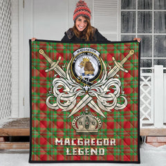 MacGregor Modern Tartan Crest Legend Gold Royal Premium Quilt