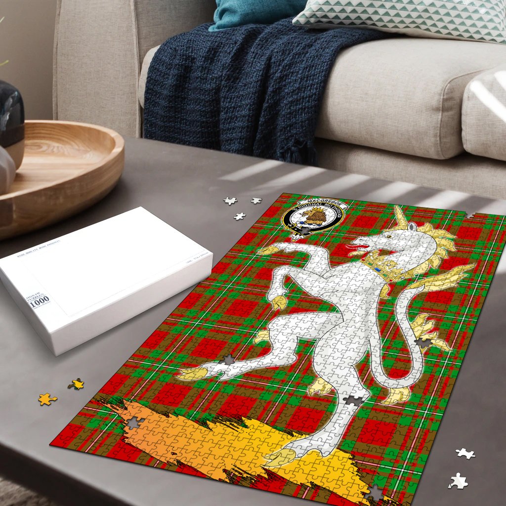 MacGregor Modern Tartan Crest Unicorn Scotland Jigsaw Puzzles