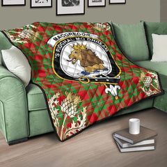 MacGregor Modern Tartan Crest Premium Quilt - Gold Thistle Style
