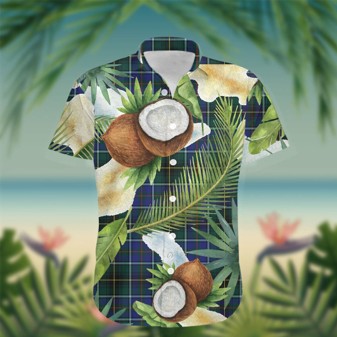 MacInnes Tartan Hawaiian Shirt Hibiscus, Coconut, Parrot, Pineapple - Tropical Garden Shirt