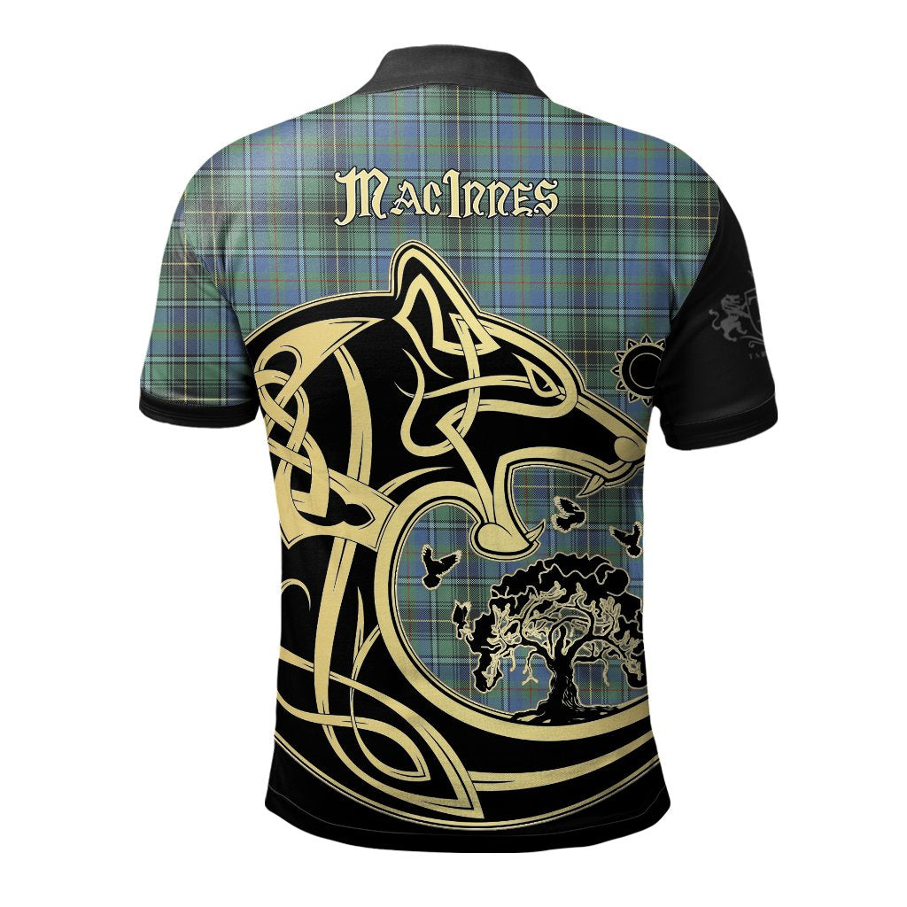 MacInnes Ancient Tartan Polo Shirt Viking Wolf