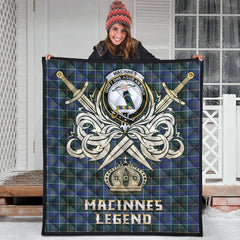 MacInnes Modern Tartan Crest Legend Gold Royal Premium Quilt