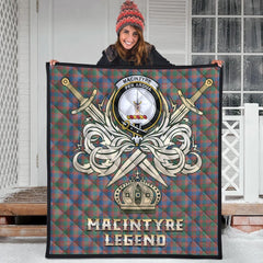 MacIntyre Ancient Tartan Crest Legend Gold Royal Premium Quilt