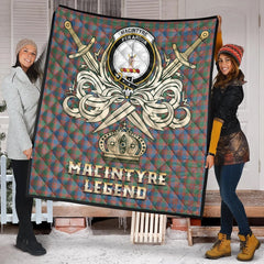 MacIntyre Ancient Tartan Crest Legend Gold Royal Premium Quilt