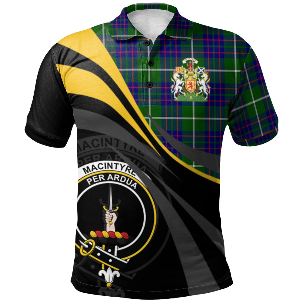 MacIntyre Hunting Modern Tartan Polo Shirt - Royal Coat Of Arms Style