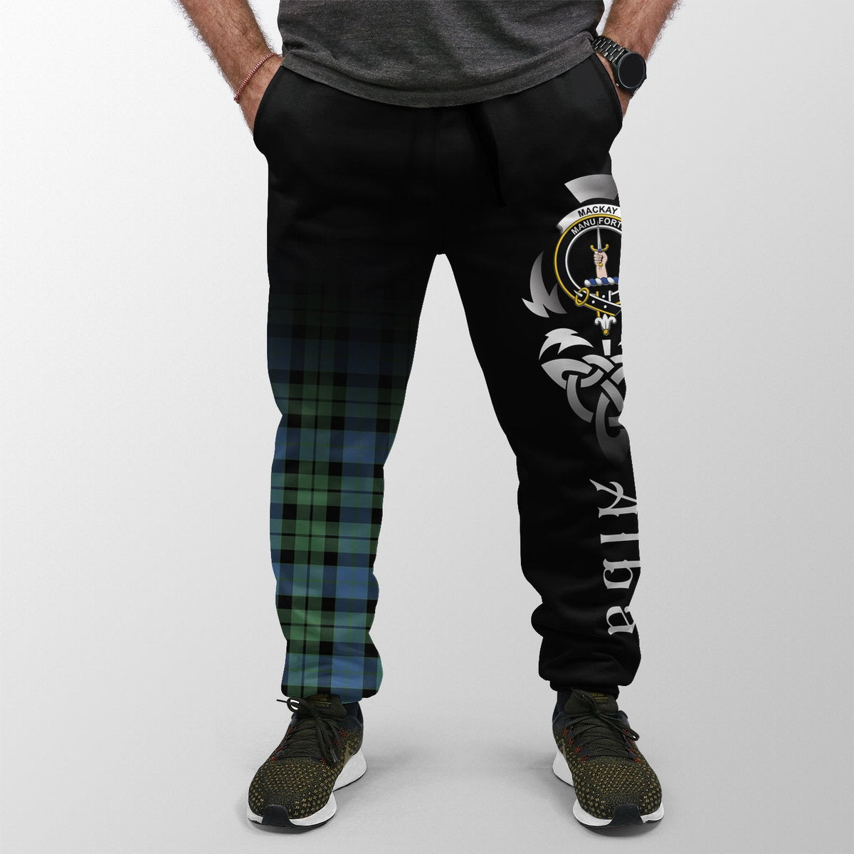 MacKay Ancient Tartan Crest Jogger Sweatpants - Alba Celtic Style