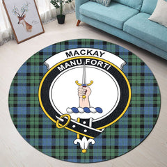 MacKay Ancient Tartan Crest Round Rug