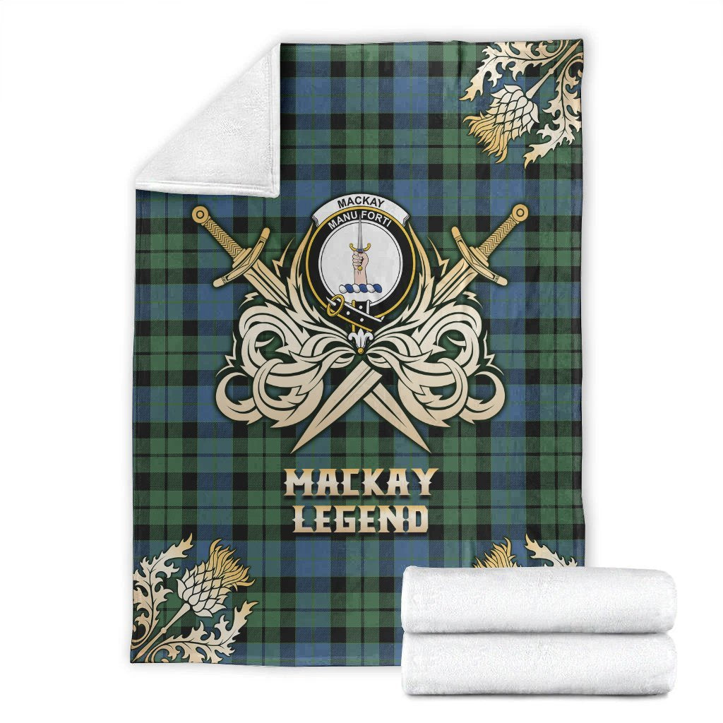 MacKay Ancient Tartan Gold Courage Symbol Blanket