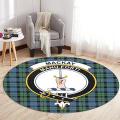 MacKay Ancient Tartan Crest Round Rug