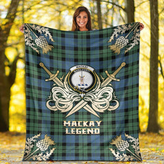 MacKay Ancient Tartan Gold Courage Symbol Blanket