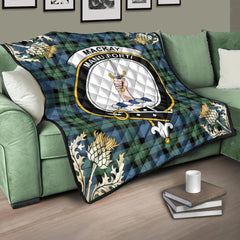 MacKay Ancient Tartan Crest Premium Quilt - Gold Thistle Style