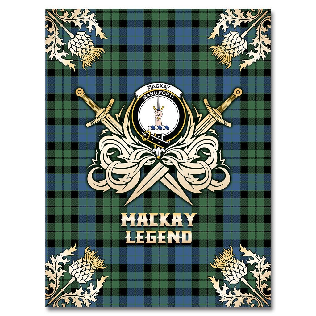 MacKay Ancient Tartan Gold Courage Symbol Blanket