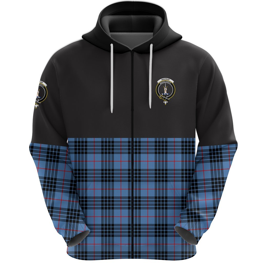 MacKay Blue Clan Half Of Tartan Zipper Hoodie