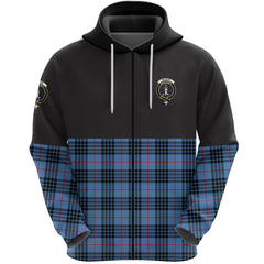 MacKay Blue Clan Half Of Tartan Zipper Hoodie