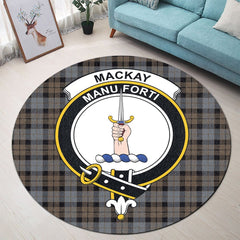 MacKay Weathered Tartan Crest Round Rug