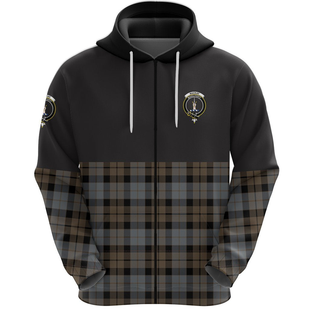 MacKay Weathered Clan Half Of Tartan Zipper Hoodie