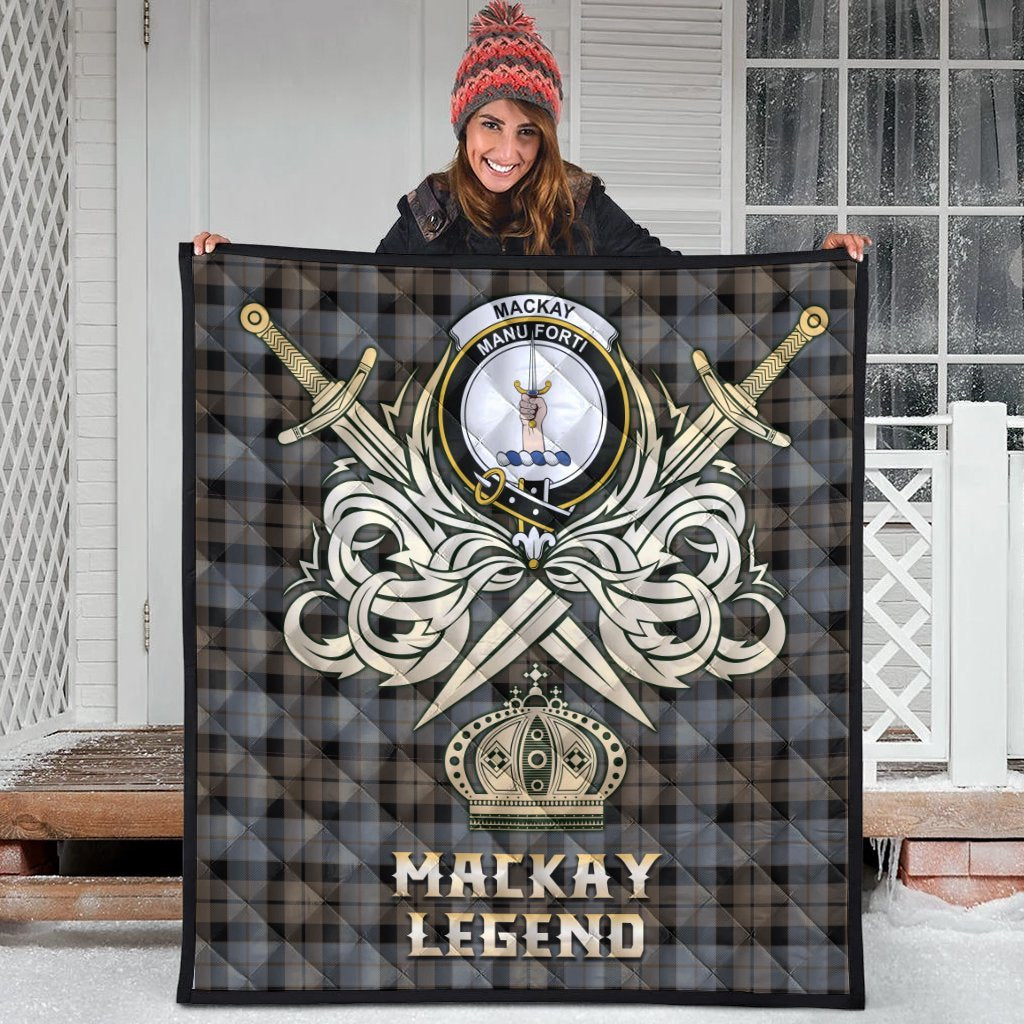 MacKay Weathered Tartan Crest Legend Gold Royal Premium Quilt