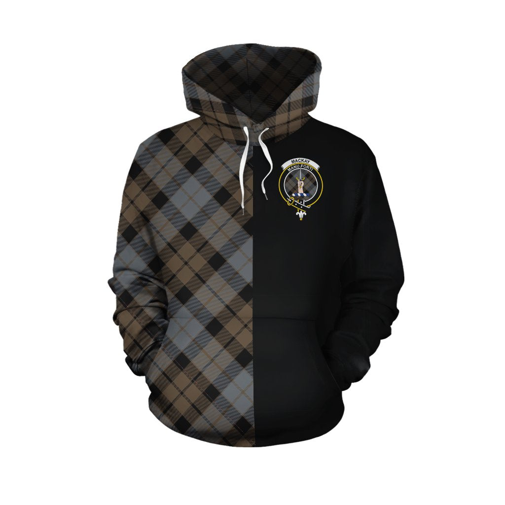 MacKay Weathered Tartan Hoodie Half of Me - Cross Style