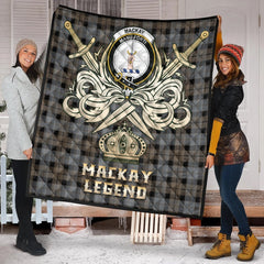 MacKay Weathered Tartan Crest Legend Gold Royal Premium Quilt