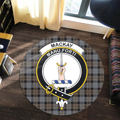 MacKay Weathered Tartan Crest Round Rug