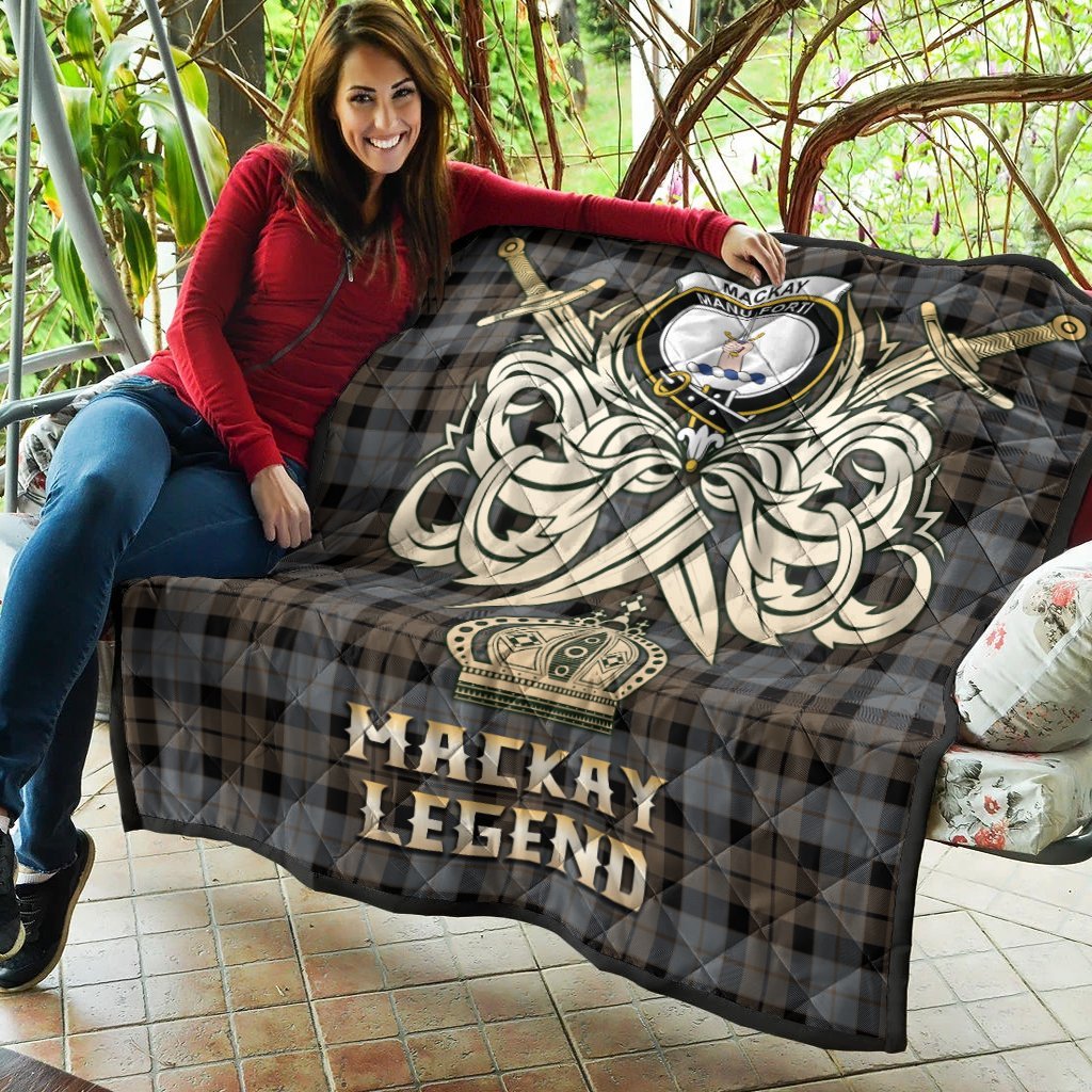 MacKay Weathered Tartan Crest Legend Gold Royal Premium Quilt
