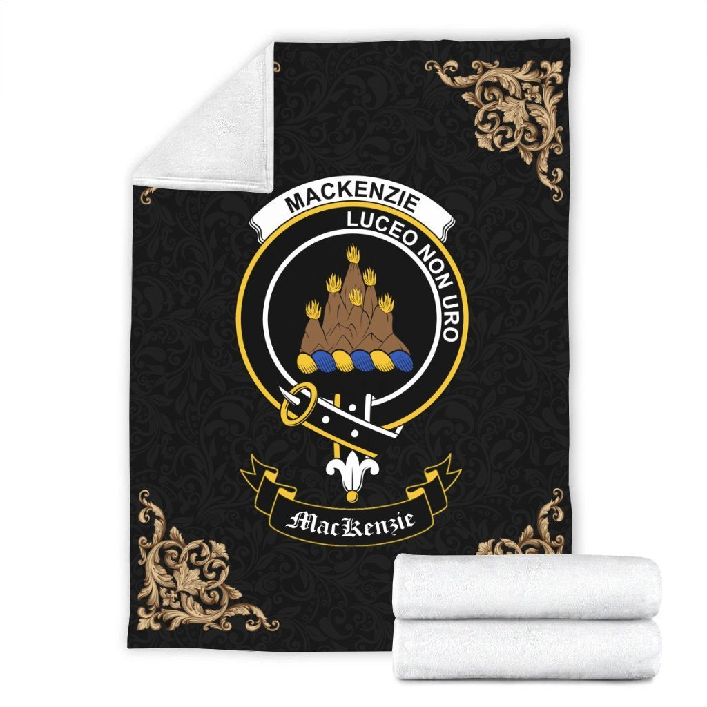 MacKenzie Crest Tartan Premium Blanket Black