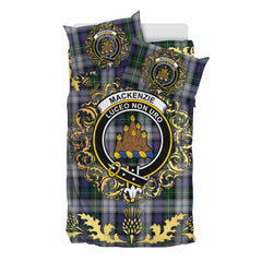 MacKenzie Dress 04 Tartan Crest Bedding Set - Golden Thistle Style